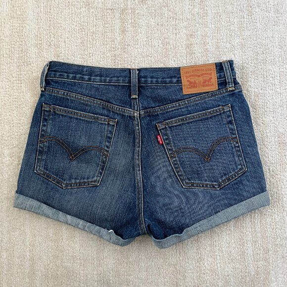 Levi’s White Oak Cone Denim High Rise Button Fly Blue Jeans Denim Shorts 28 - Picture 4 of 10